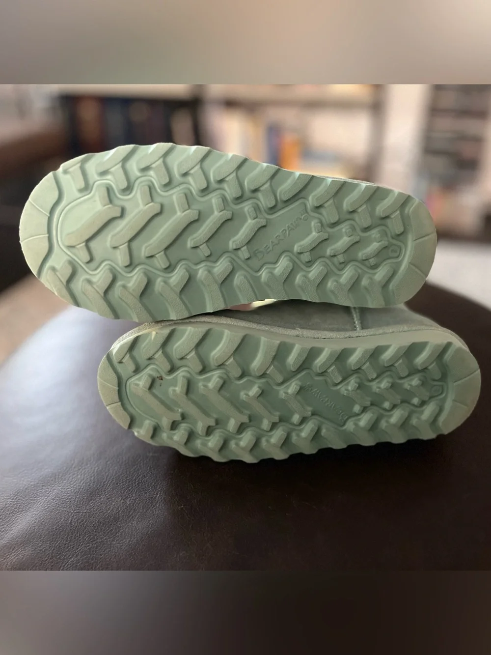 BearPaw Kids Mint Green Suede Shearling Boots - Size 2